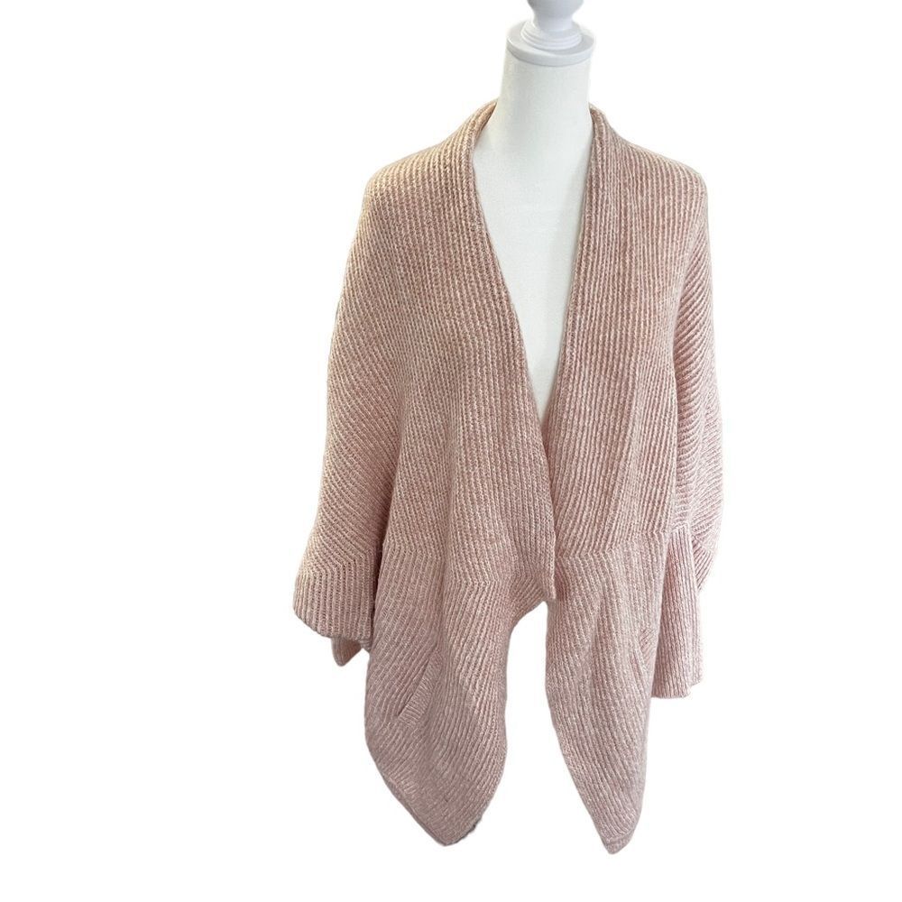 Anthropologie Dusty Pink Open-Front Oversized Cardigan - Picture 3 of 9
